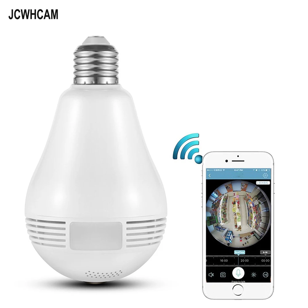 JCWHCAM 1.3MP WIFI камера беспроводная IP Wi Fi лампа рыбий глаз панорамная наблюдения
