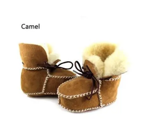 Теплые зимние ботинки из натуральной кожи с шерстяным мехом для маленьких