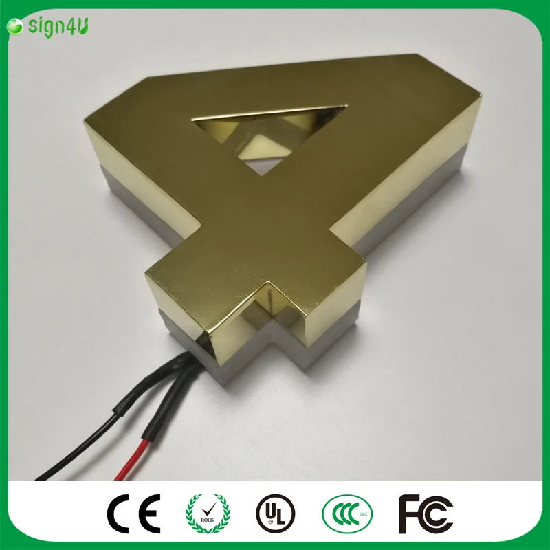 В отеле открытый золото металл с подсветкой LED номер дома знак гостиничный