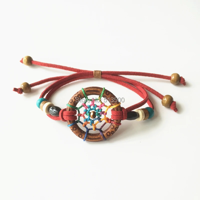 Браслет Ловец снов в индийском и североамериканском стиле диаметром 3 см
