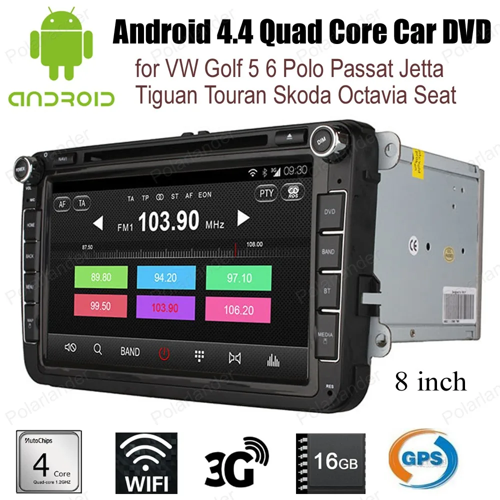 Android4.4 четырехъядерный радио wifi 3G Автомобильный DVD для V/W G/olf 5 6 P/olo P/assat J/etta T/iguan T/ouran