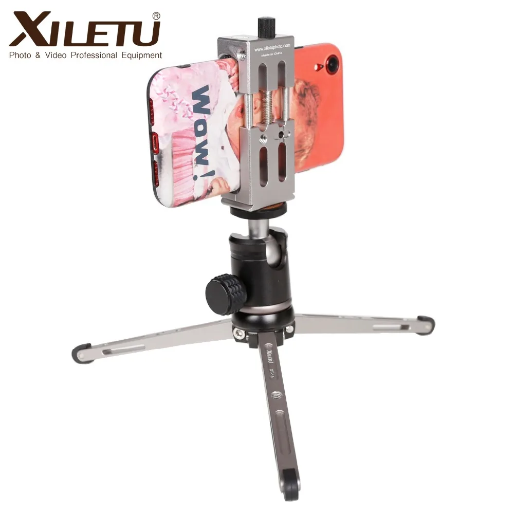 XILETU MT26+ XT15 мини многофункциональный настольный штатив алюминиевый сплав портативный кронштейн шаровая Головка для мобильного телефона Gopro DSLR камера