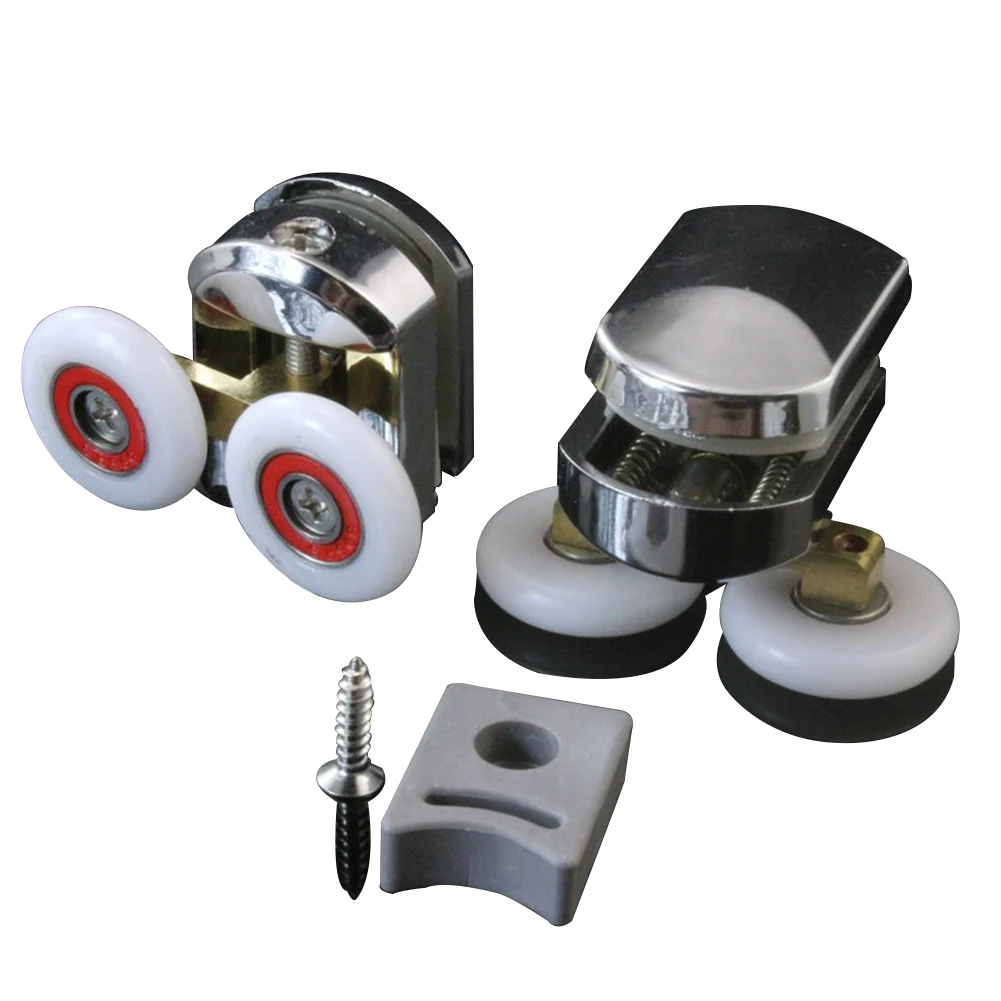 Ролик Двойные колеса Ванная комната Санузел Стекло ролики колесо для раздвижной