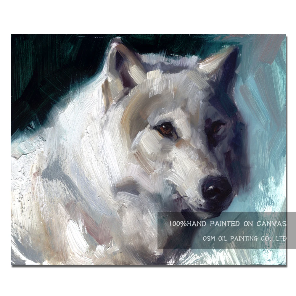 Skilled Painter Hand-painted High Quality Modern Abstract Timber Wolf Oil Painting on Canvas Handmade Lonely | Дом и сад