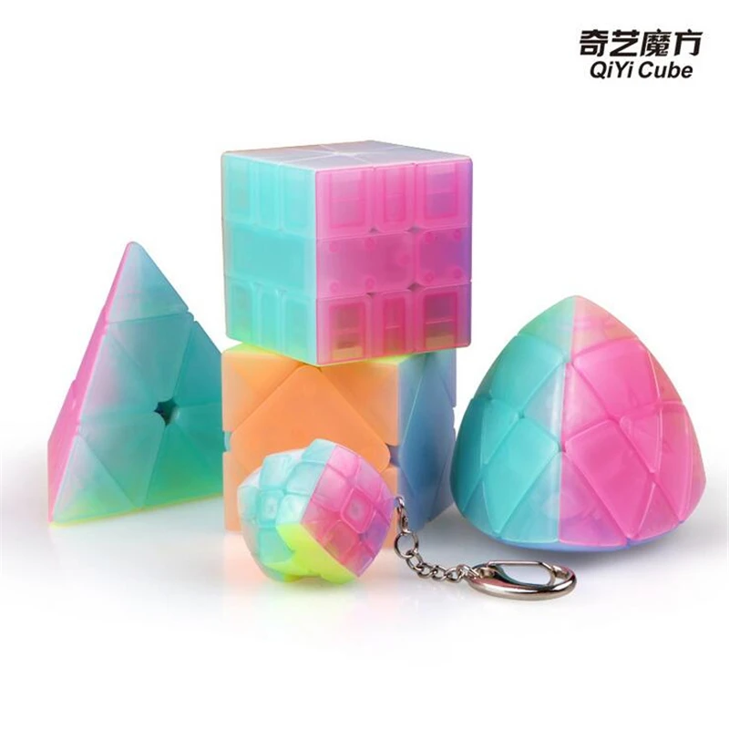 Новинка QiYi Cube 2x2 3x3 кв. 1 скошенный антиклейкий магический куб с эластичной весной