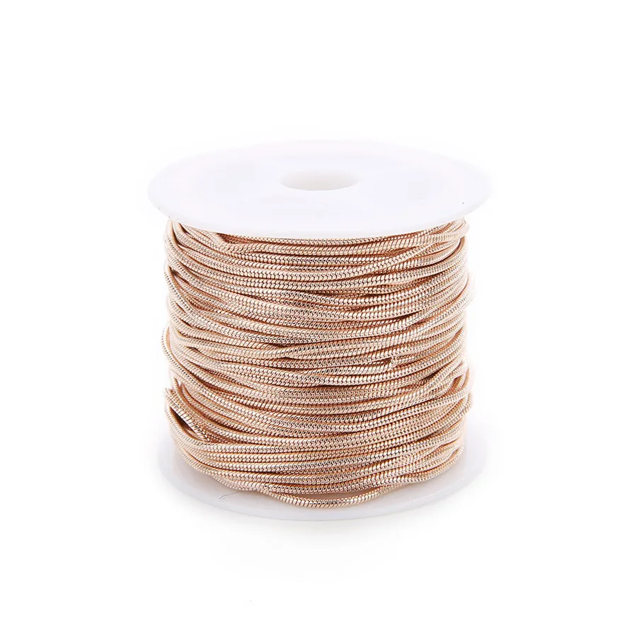 Rose gold Ckysee 10 ярдов/партия, золотой, черный цвет, металлическая медная цепочка со змеей, ожерелье, диаметр 1,5 мм, объемные цепочки для изготовления ожерелья своими руками - Окраска металла: Rose gold