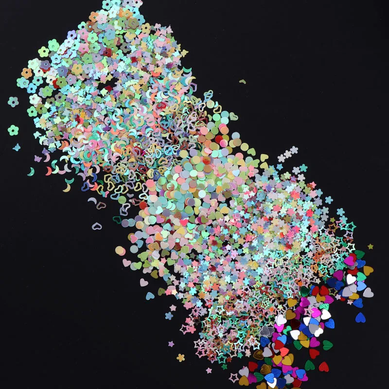 Маленькие цветные цветы блестки 15 г в форме сердца декоративное произведение