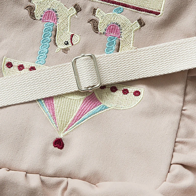 Harajuku Cartoon Embroidery Female Student Handbag 2019 New Hot Women's Color Matching Ruffled Shoulder Bag Messenger | Багаж и сумки