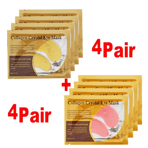 Collagen eye mask 3 16 шт. = 8 упаковок, LANBENA коллагеновая маска для глаз, патчи для глаз, удаляющие темные круги, Антивозрастная увлажняющая, против отечности, Золотая маска для глаз - Цвет: Collagen eye mask 3