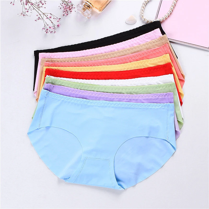 

Ladies underwear woman panties fancy lace calcinha renda sexy panties for women Ice silk ultra-thin cool no trace ladies briefs