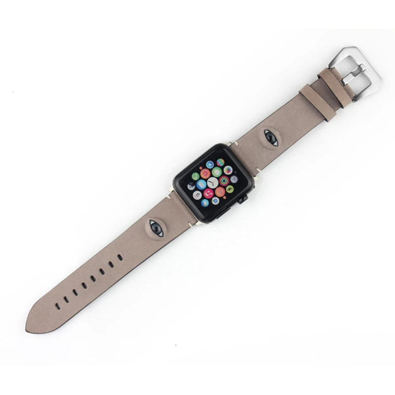 3D ремешок на глаза для Apple Watch Band 38 мм 42 мм ремень из коровьей кожи браслет для Apple Watch Band 44 мм 40 мм серии 4 3 2 1 полосы