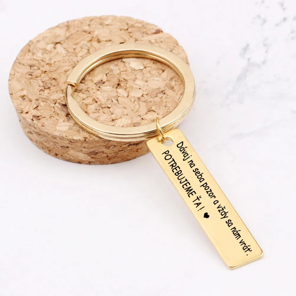 Engarved словацкий язык позаботьтесь и всегда вернитесь нам нужны вам брелки для