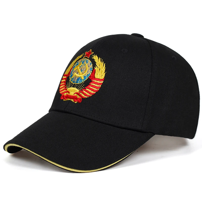 Высокое качество CCCP Национальная эмблема вышитая бейсболка хлопок кепки регулируемые Reentrant Солнцезащитная шляпа Открытый козырек шляпы