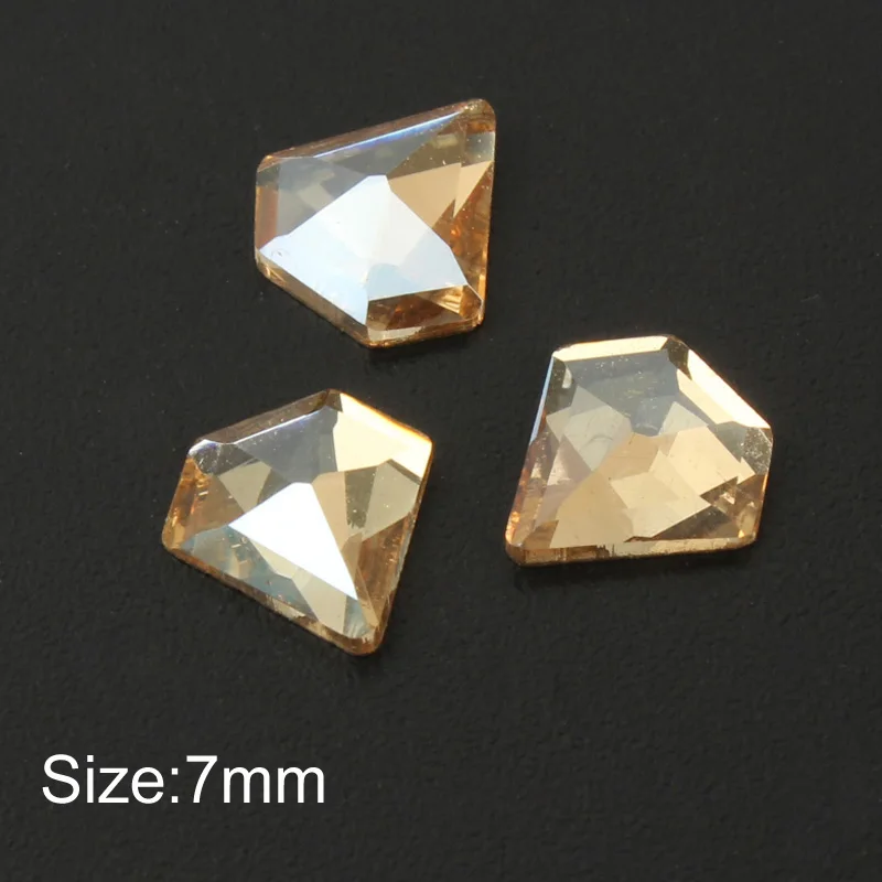 Diamond 7mm Новая волна, стразы в форме шампанского, 30 стилей, цветные камни с плоской задней поверхностью, 30 шт/100 шт, для 3D украшения ногтей - Цвет: Diamond 7mm