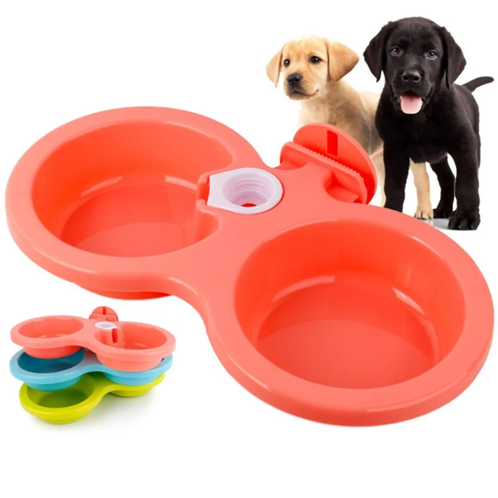 Пластиковая миска для собак пищевая Питьевая чашка клетки вешалка еды воды