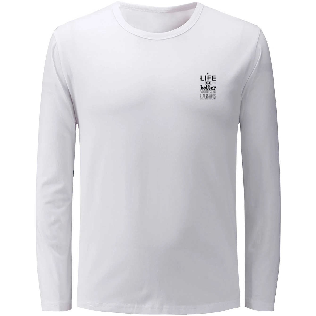 Летняя мужская футболка с круглым вырезом длинным рукавом|Мужские футболки| |