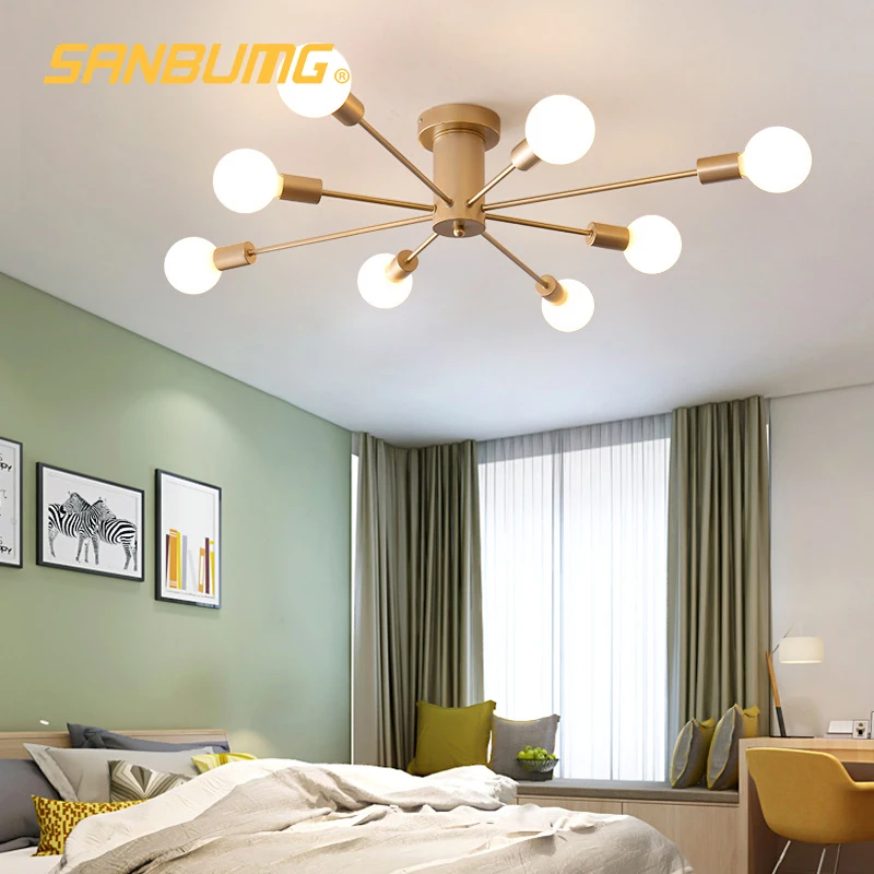 SANBUGM скандинавские современные канделябры из кованого железа Позолоченные