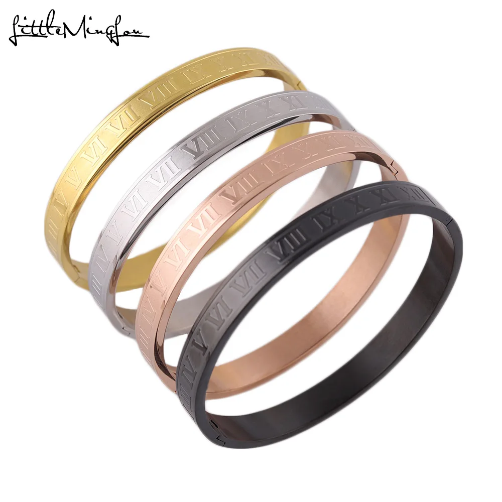 Роскошные золотые браслеты для женщин и мужчин из титановой нержавеющей стали с