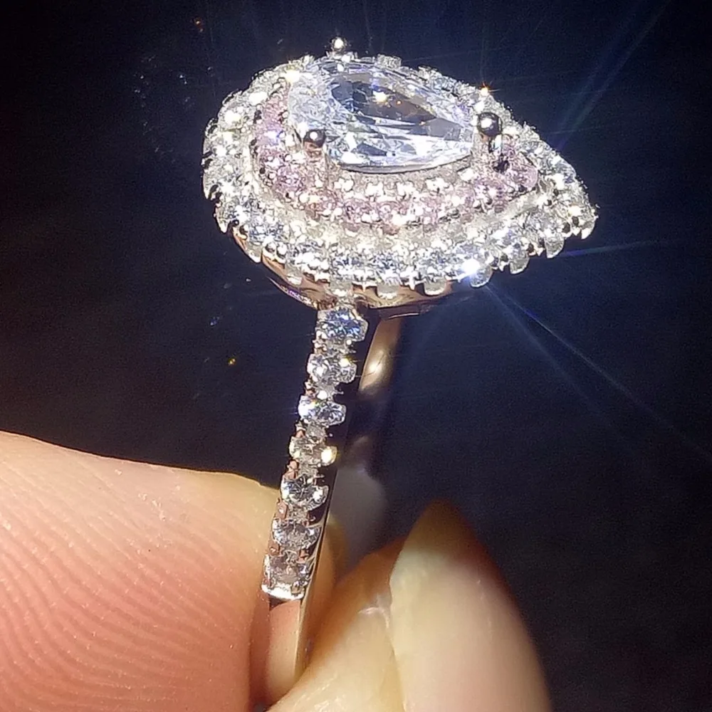 Сверкающие Роскошные ювелирные изделия Виктории ручной работы из чистого 100%