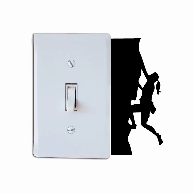 KG 293 Young Girl Rock Climber on Light Switch стикер спальня домашний декор Настенная Наклейка