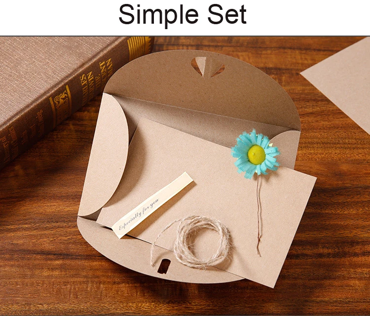 Винтажные свадебные приглашения из крафт бумаги элегантные Пригласительные