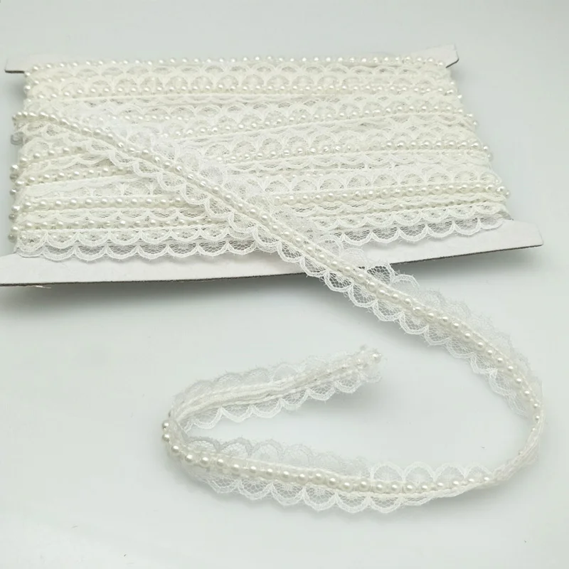 2 ярда винтажная стильная кружевная ткань цвета слоновой кости жемчужная лента