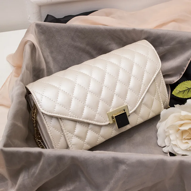 Женская Сумка 2017 Новая Девушка ИСКУССТВЕННАЯ Кожа Вообще Мини Цепь Lingge Цепи