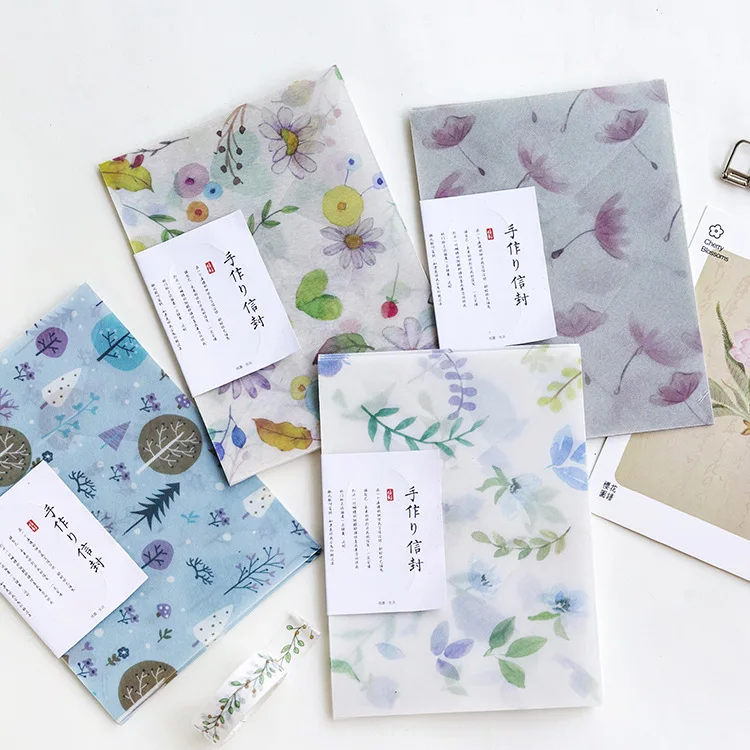 3 конверты/уп оригинальные цветок и серия посвященная природе пергамент Бумага