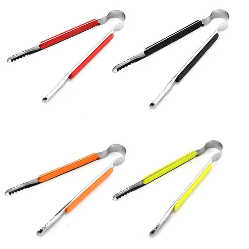 8 дюймов щипцы для барбекю с силиконовой ручкой крышки из нержавеющей стали