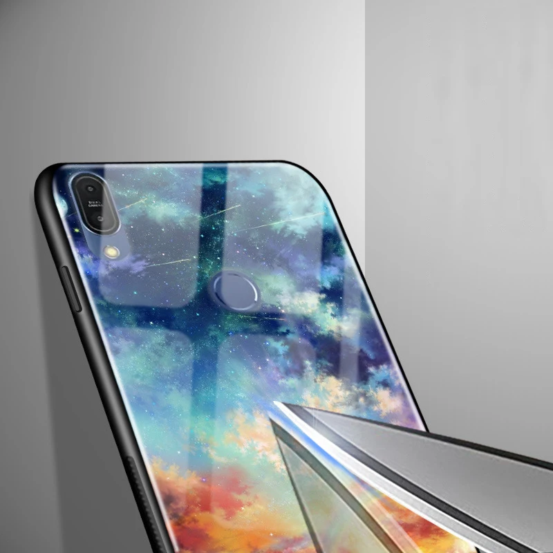 Для ASUS Zenfone Max Pro M1 ZB601KL ZB602KL чехол X00TD стеклянный силиконовый бампер Чехол Жесткий PC стекло задняя крышка ZB601KL чехол для телефона s