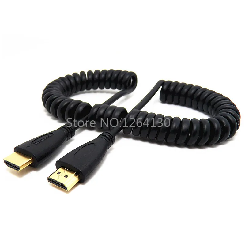 Высокая скорость HDMI Мужской к HDMI Мужской(женский) пружинный эластичный изогнутый кабель V1.4 3D для sony Canon видеокамеры PS3