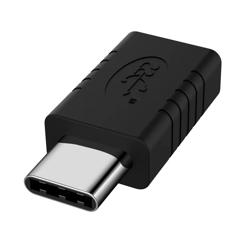 Адаптер type C USB C Мужской и Женский конвертер USB-C type-C зарядка с синхронизацией данных Удлинительный Кабель-адаптер для телефона планшета - Цвет: Черный
