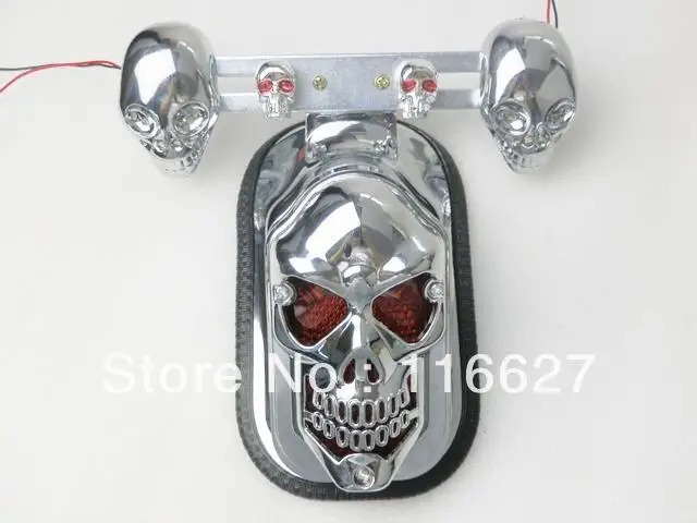 Встроенный задний фонарь Skull С боковым креплением с указателем поворота для Honda