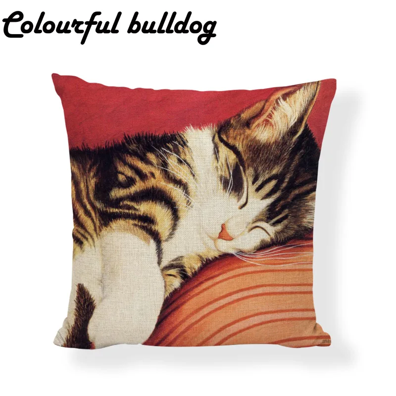 Чехол на подушку cuvenity Cat View книжная полка с буквенными надписями 45 см * квадратный