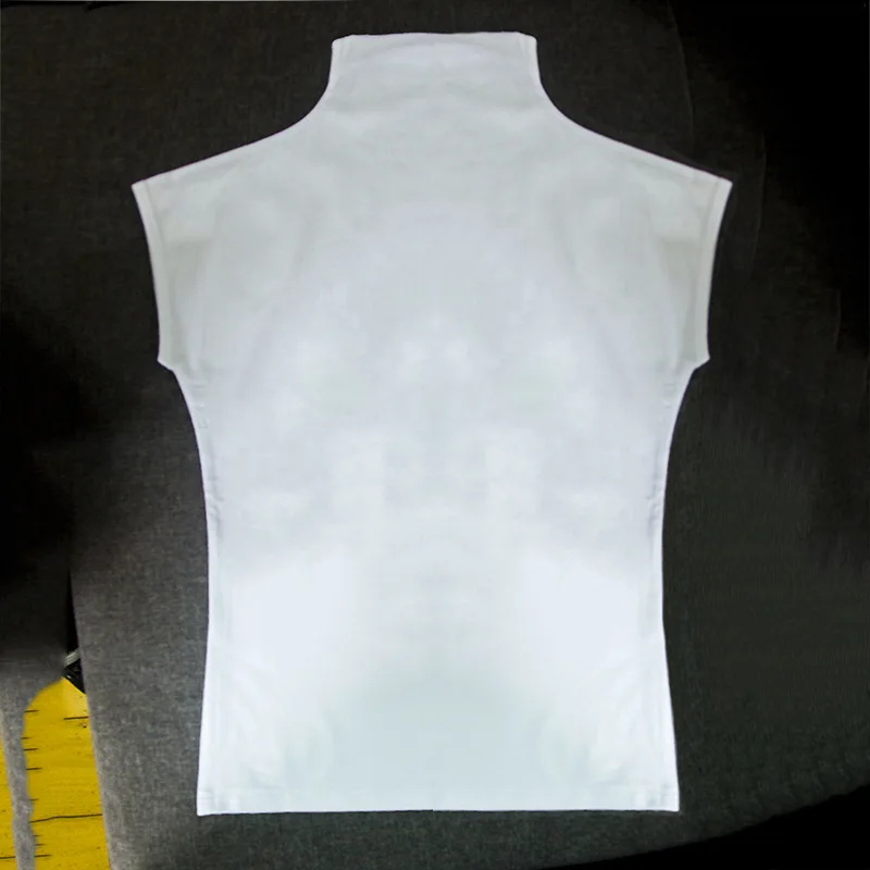 Женская одежда простые хлопковые топы черная футболка Офисная с высоким воротом