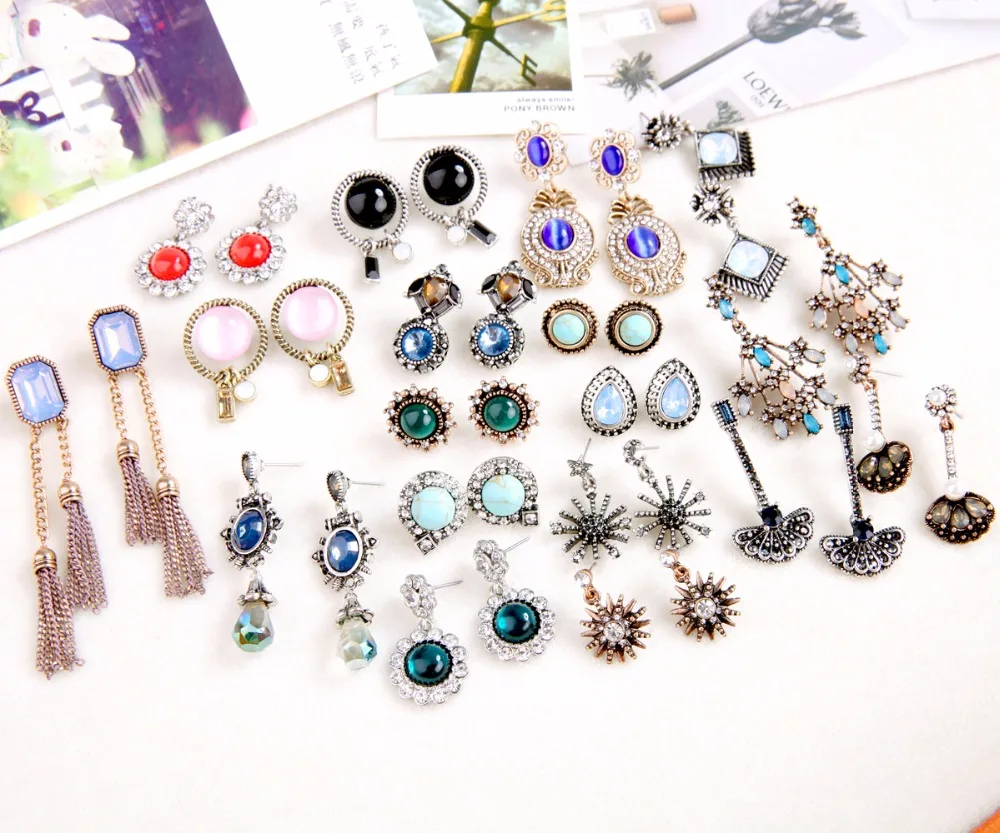 Женские винтажные серьги с бабочками и звездами модные геометрические разных