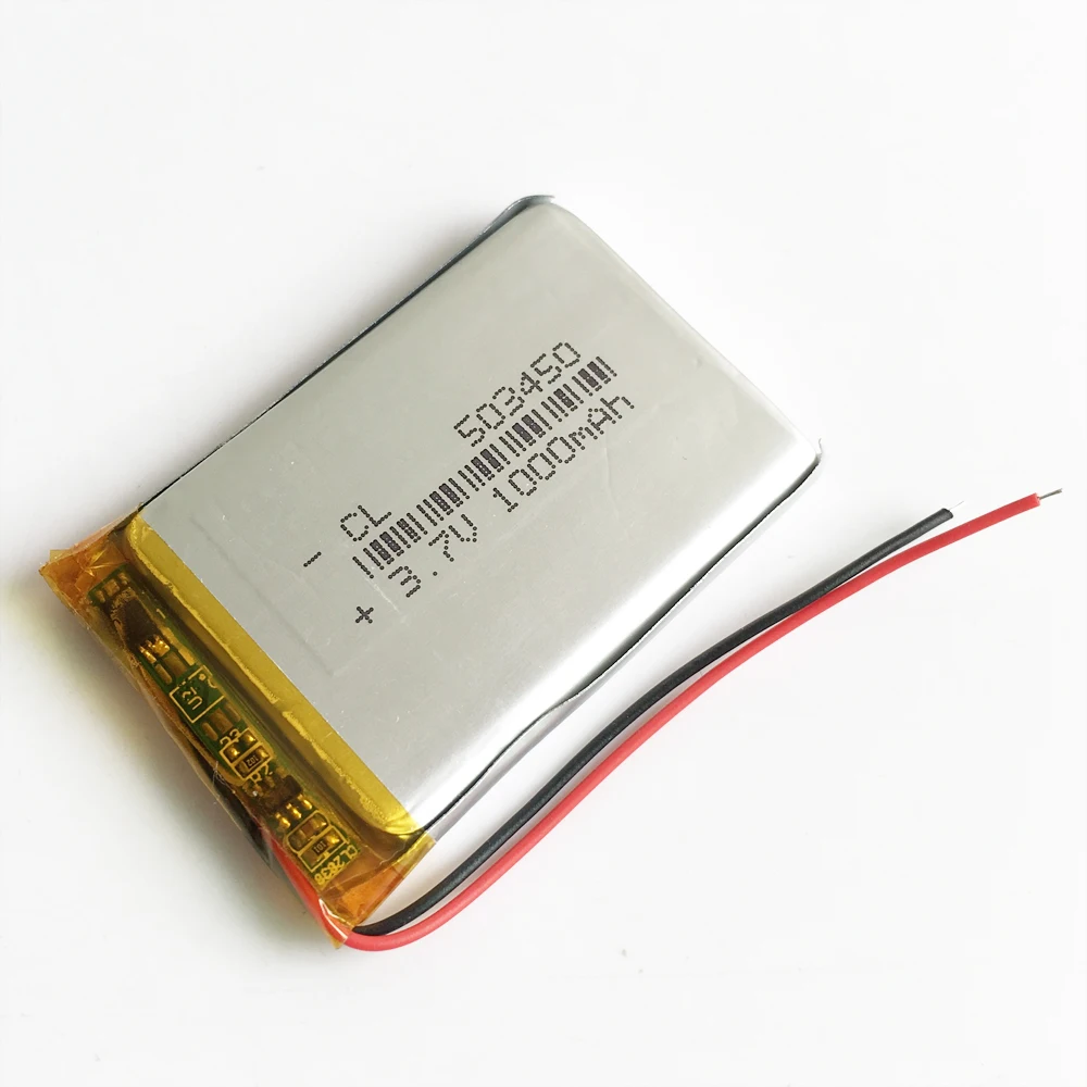 3,7 V 1000mAh 503450 литий-полимерная LiPo аккумуляторная батарея для Mp3 DVD PAD камера рекордер динамик psp MP4 MP5 5 5*34*50