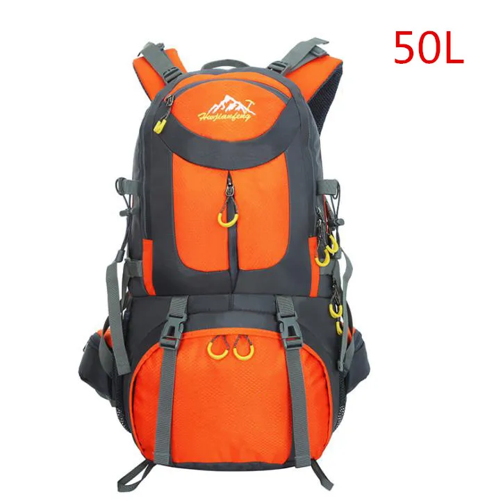 Orange Мужской открытый 40L/50L большой нейлоновый водонепроницаемый рюкзак для альпинизма походный военный Molle Camo Мягкий ремень сумка на плечо - Цвет: Orange