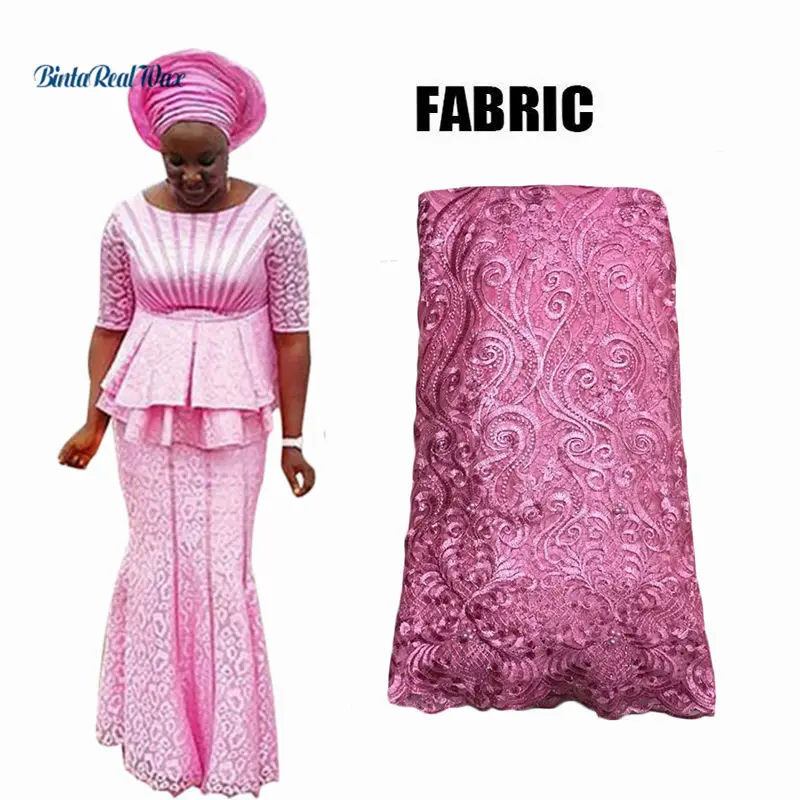 В африканском стиле вышитые топы и юбка комплекты с Headtie для Для женщин Базен Riche