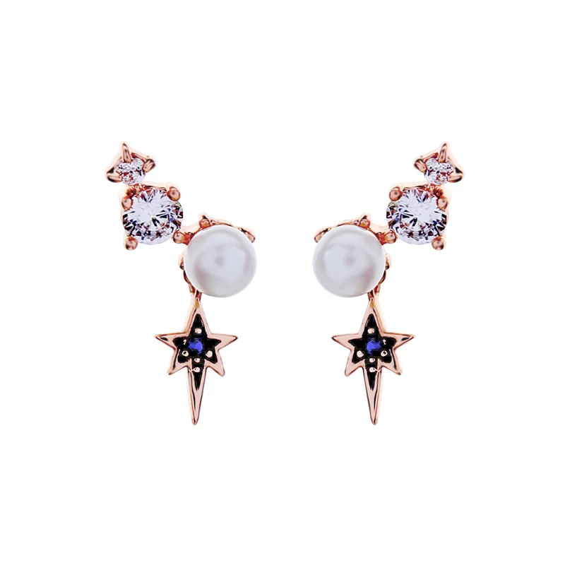 

Fashion New Drop Earring Romantic Office Acrylic Zircon Copper Luxury Star Earring For Women Handmade Wholesale Gift Earring