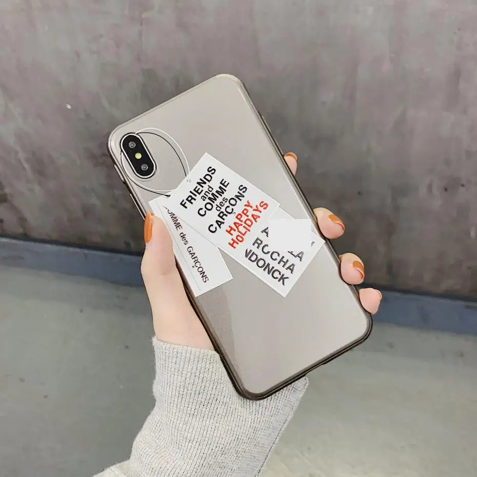 Ins Japan clothes MUJI label мягкий чехол для телефона iphone 7 8 6 6S plus 11 Pro X XR XS MAX матовый Силиконовый чехол для пары девушек