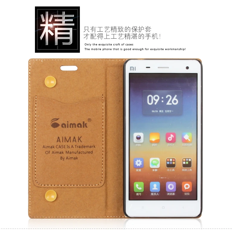 8 Color High Quality Genuine natural Leather Flip Stand Case For Xiaomi 4 M4 Mi4 Mi Luxury Mobile Phone bag Cases | Мобильные