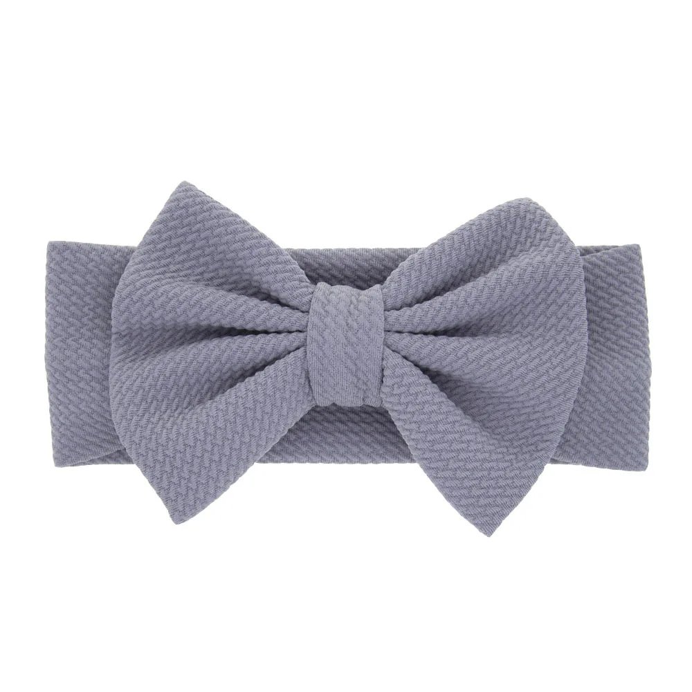 Новинка Эластичная повязка на голову с бантом для девочек Однотонные повязки