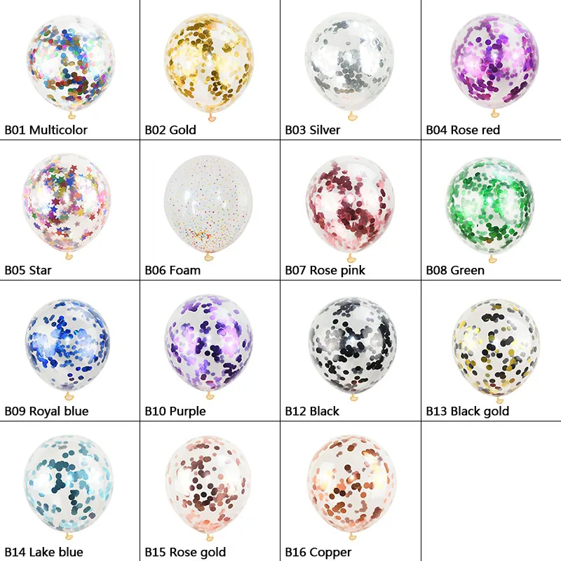 5 шт. надувные шары с конфетти 12-дюймовый латексный шар для свадьбы дня рождения