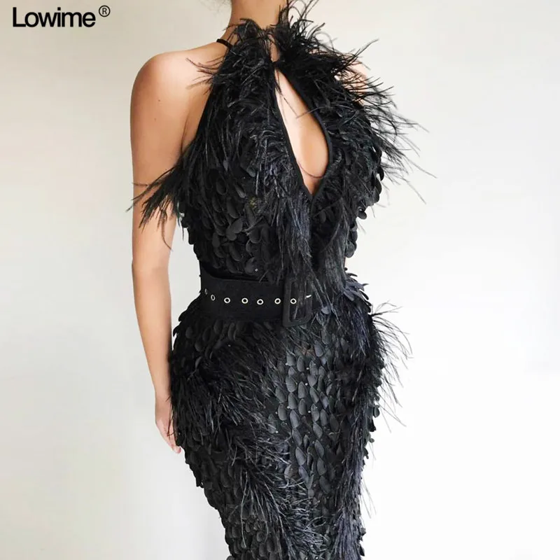 

Black Feathers Appliques Sexy Arabic Prom Dresses Long Backless Abiye Gece Elbisesi Formal Evening Dress Abendkleider 2019