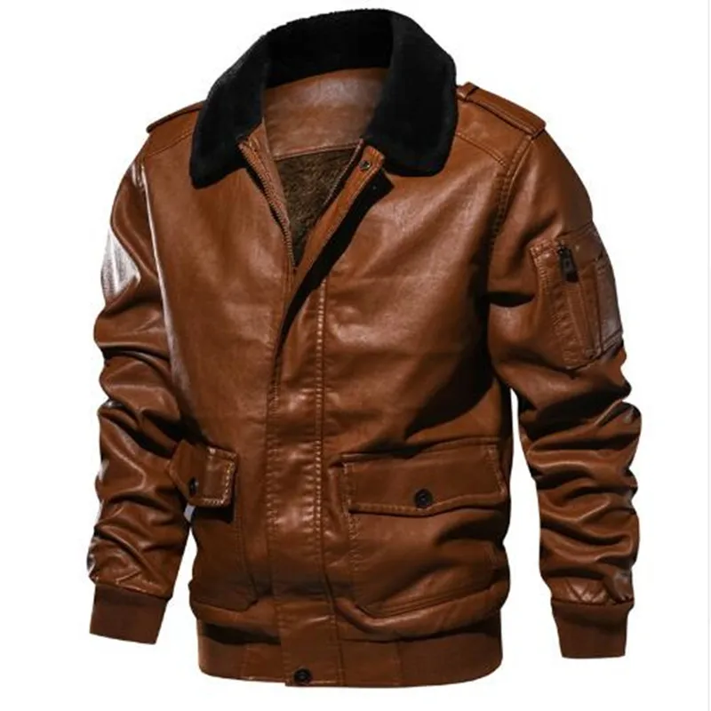 

Hot Sale Winter Jackets Men Casual Outwear Bomber Jacket Winderbreaker PU Motorcycle Leather Jackets male fur coat Dropshipping