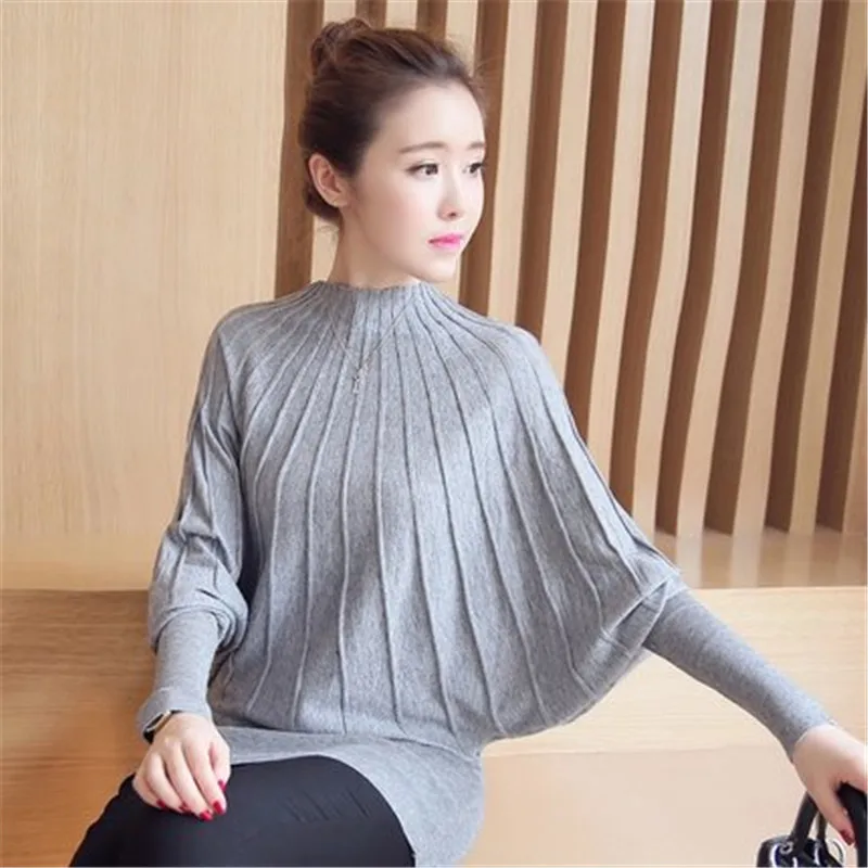 Sweater women clothes 2018 Fashion Autumn Winter Women Knitted Sweaters and Pullovers Batwing Sleeve Long Knitwear Femme ZY4250 | Женская