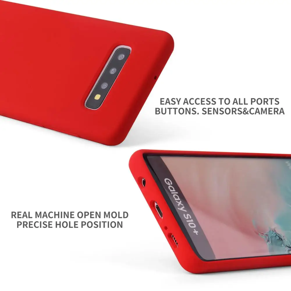 Жидкий силиконовый чехол для Samsung Galaxy S10 Plus S10e задняя крышка 15 цветов мягкий