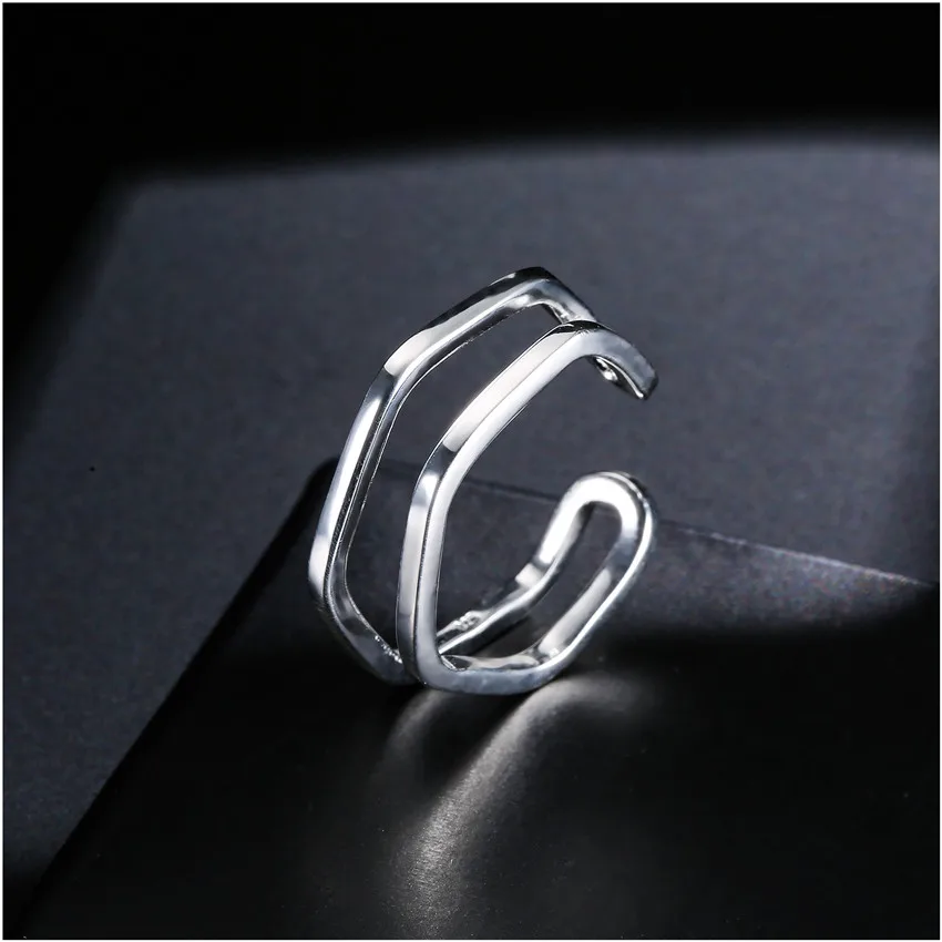 Dorado 100% 925 Sterling Silver Irregular Geometric Open Finger Ring Women Wedding Party Casual Jewelry | Украшения и аксессуары