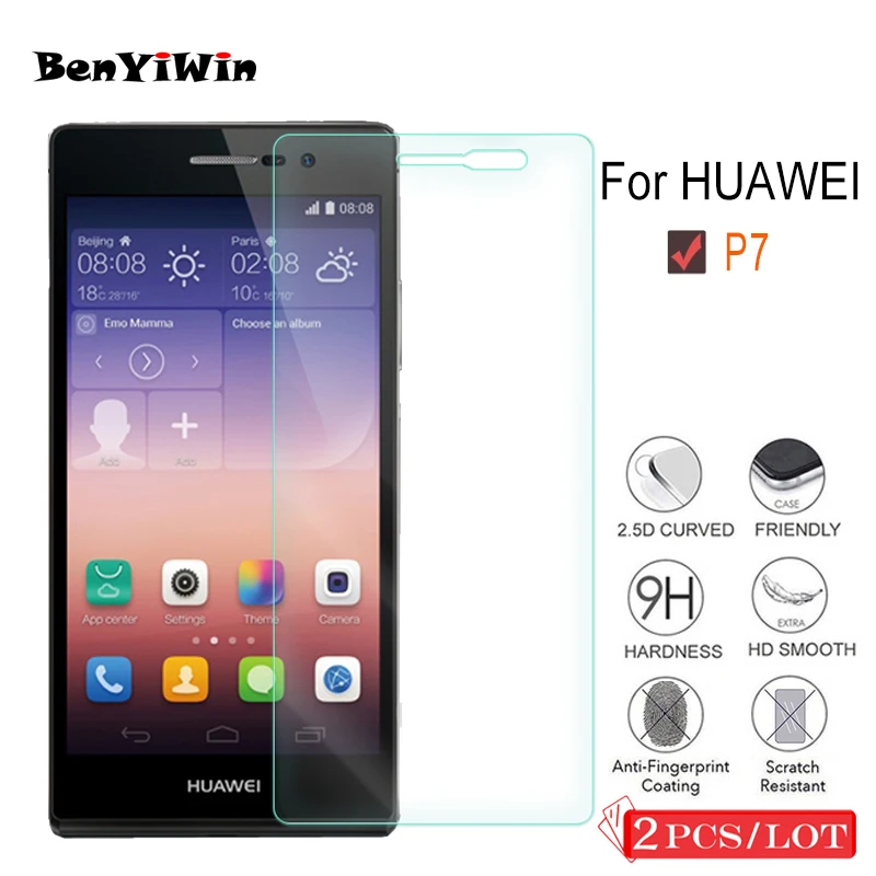 2 шт. закаленное стекло премиум класса для Huawei Ascend P7 защита экрана | Отзывы и видеообзор